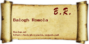 Balogh Romola névjegykártya